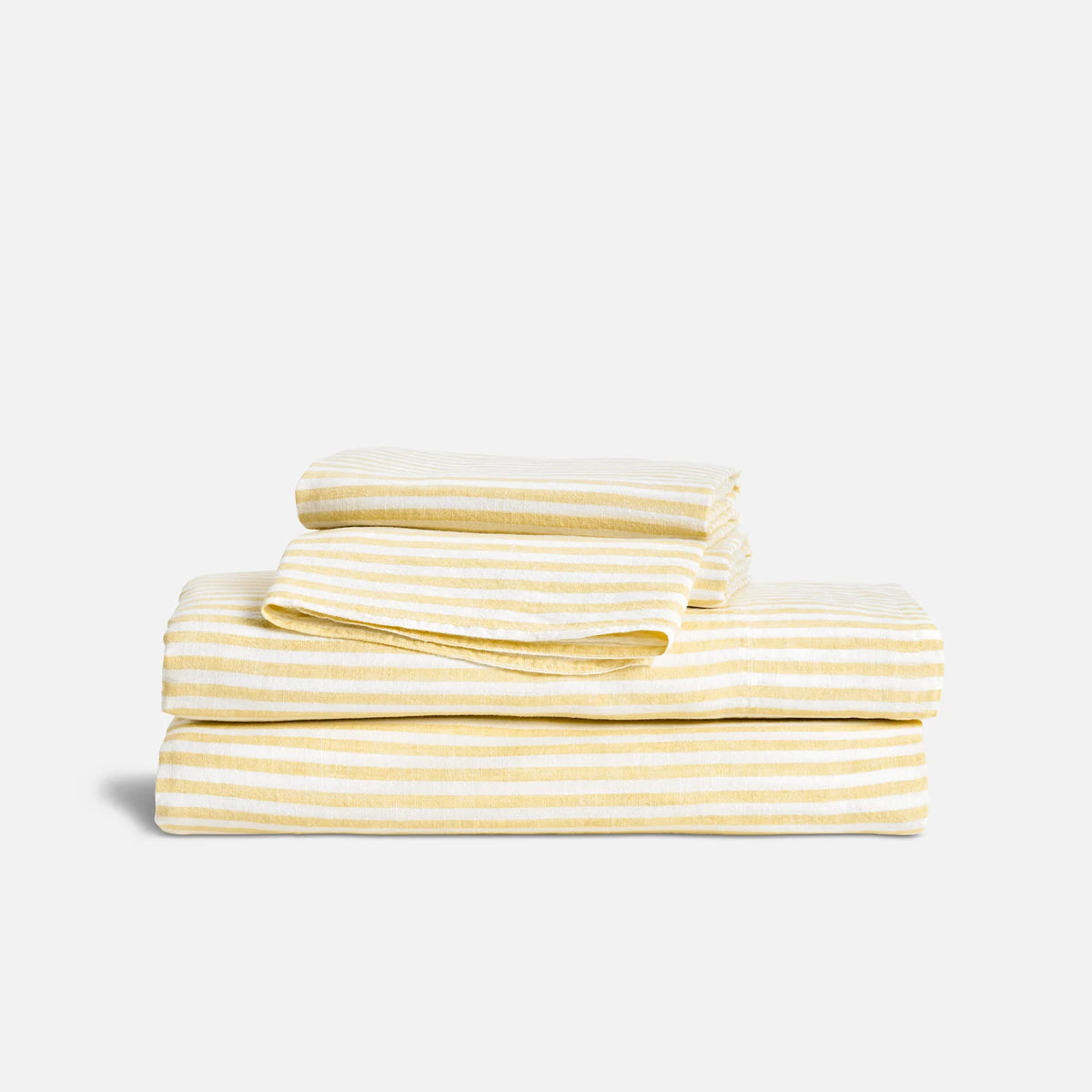 Linen Sheet Set in Dried Grass with 100% European Flax, Garment-Washed Softness, and Full to Cali King Sizes