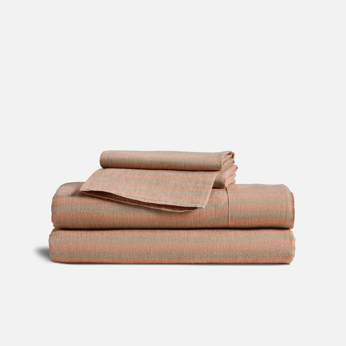 Linen Sheet Set in Dried Grass with 100% European Flax, Garment-Washed Softness, and Full to Cali King Sizes