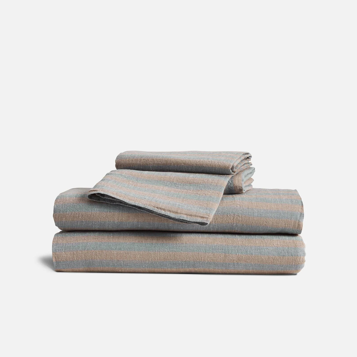 Linen Sheet Set in Dried Grass with 100% European Flax, Garment-Washed Softness, and Full to Cali King Sizes