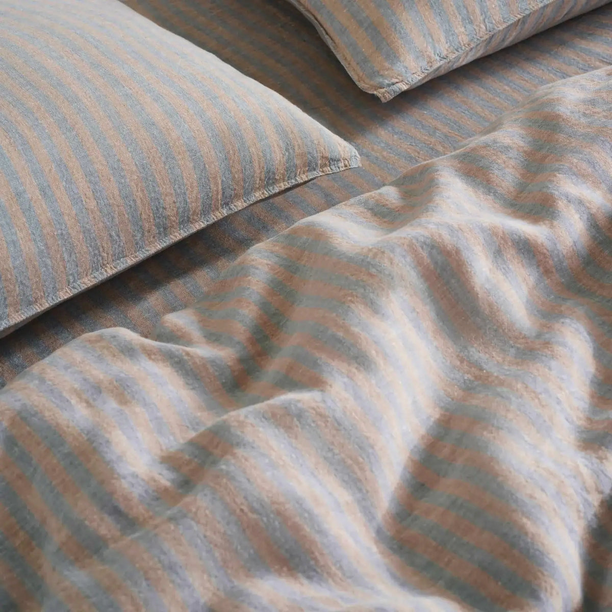 Linen Sheet Set in Dried Grass with 100% European Flax, Garment-Washed Softness, and Full to Cali King Sizes