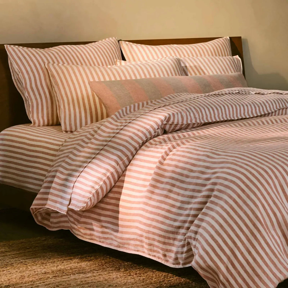 Linen Sheet Set in Dried Grass with 100% European Flax, Garment-Washed Softness, and Full to Cali King Sizes