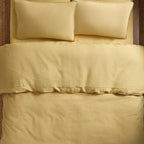 Linen Sheet Set in Dried Grass with 100% European Flax, Garment-Washed Softness, and Full to Cali King Sizes