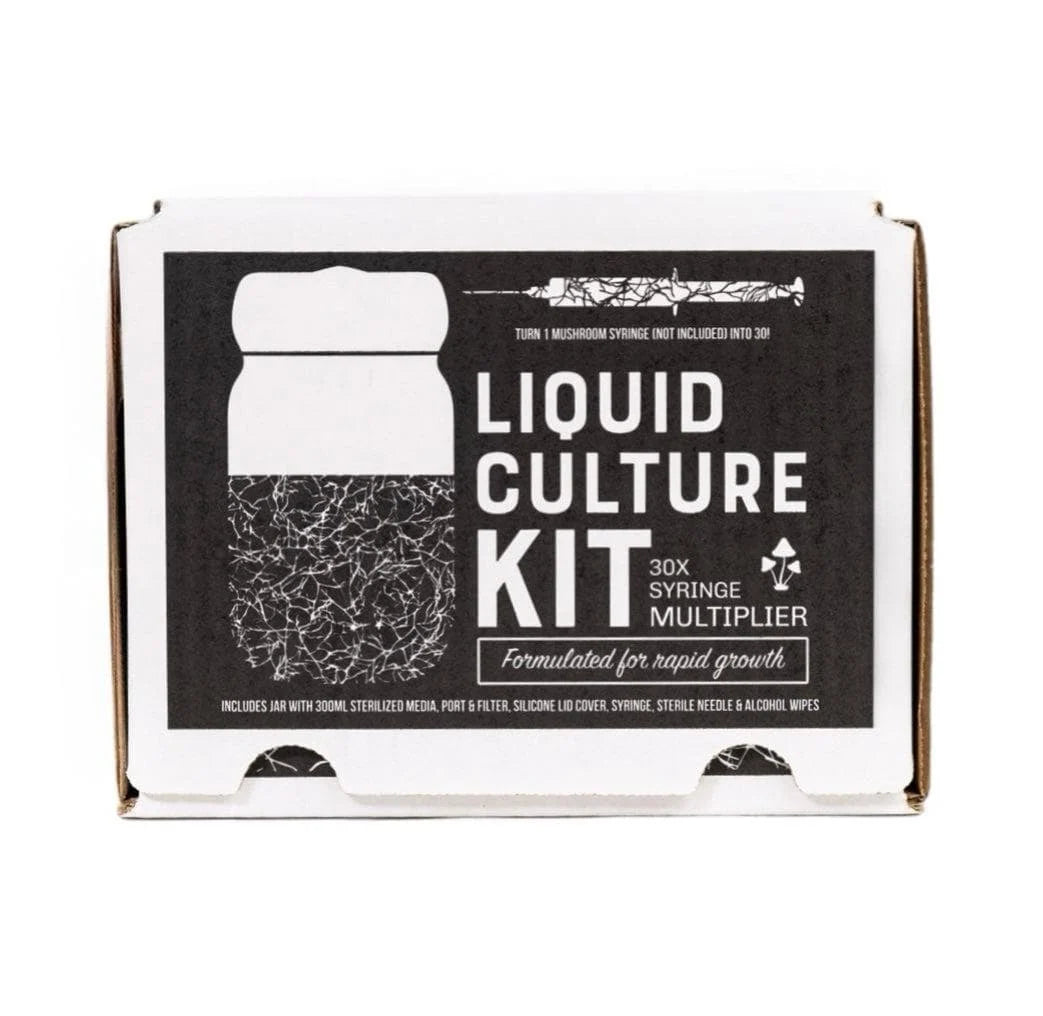 Liquid Culture Expansion Kit with 300ml Sterilized Media, Injection Port, Filtered Lid and Sterile Syringe
