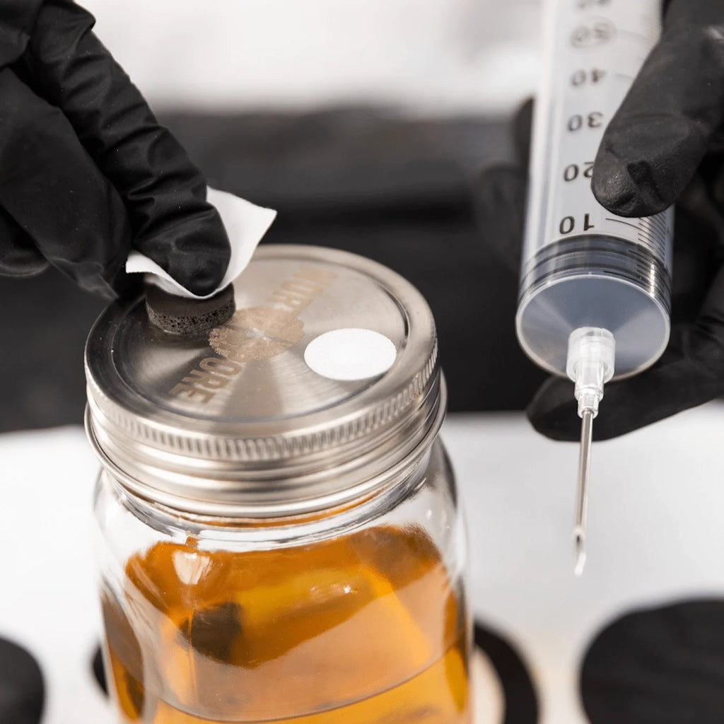Liquid Culture Expansion Kit with 300ml Sterilized Media, Injection Port, Filtered Lid and Sterile Syringe