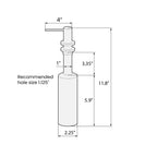 Liquid Dish Soap Dispenser in Brushed 304 Stainless Steel