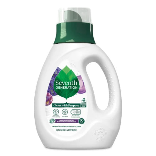 Liquid Laundry Detergent, 2x Concentrated Formula for HE and Cold-Water Washing in Lavender, Free & Clear, or Fres — Lavender