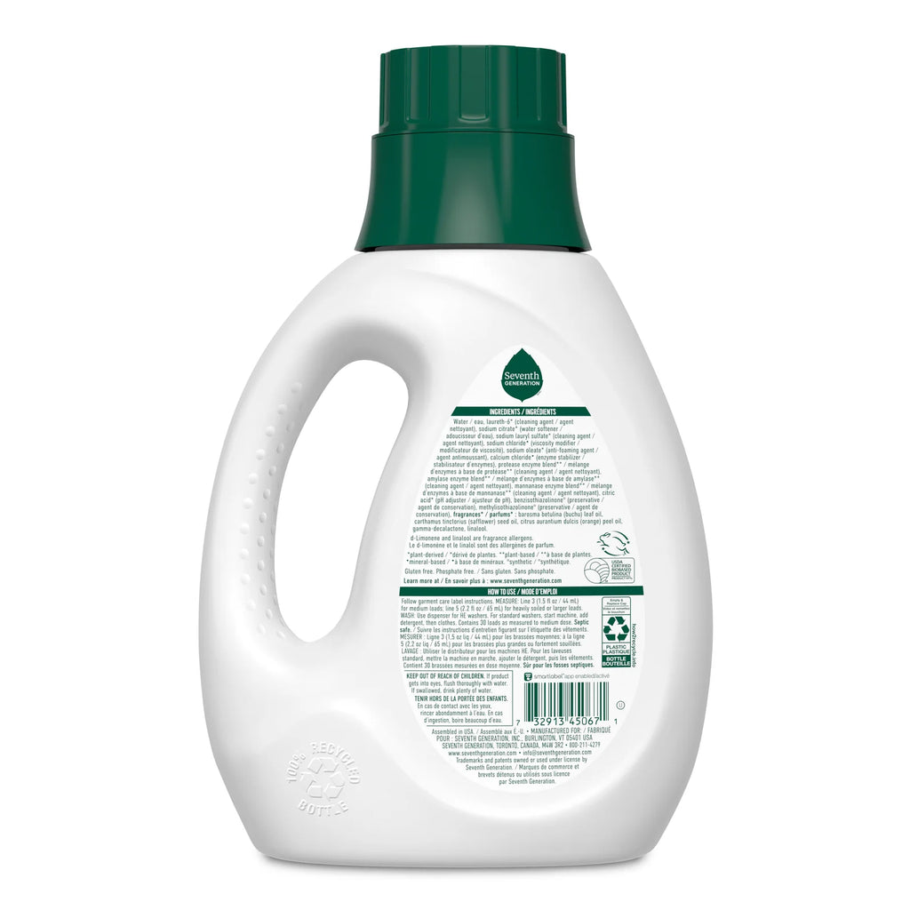 Liquid Laundry Detergent, 2x Concentrated Formula for HE and Cold-Water Washing in Lavender, Free & Clear, or Fresh Citrus