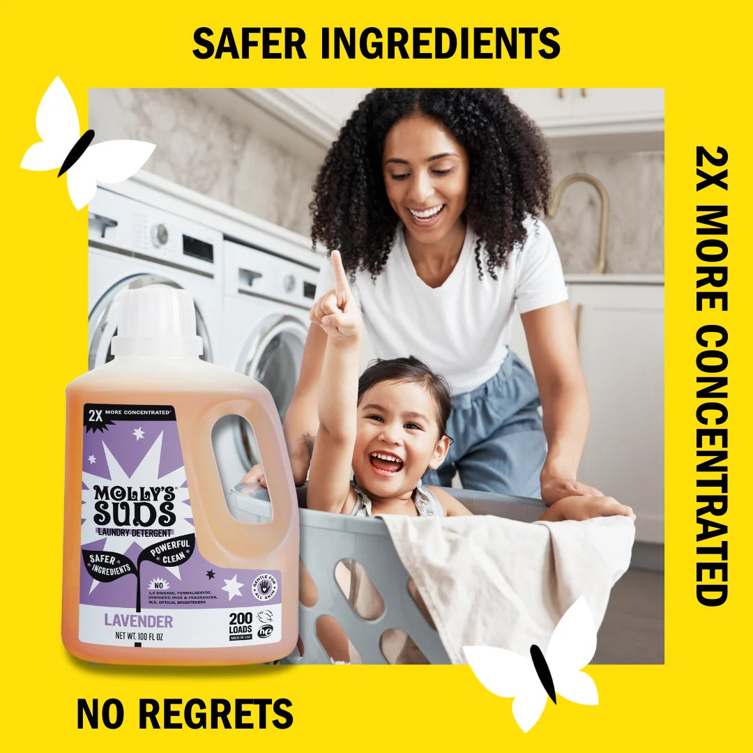 Liquid Laundry Detergent, 2X Concentrated Formula for Sensitive Skin and 100 or 200 Load Washing