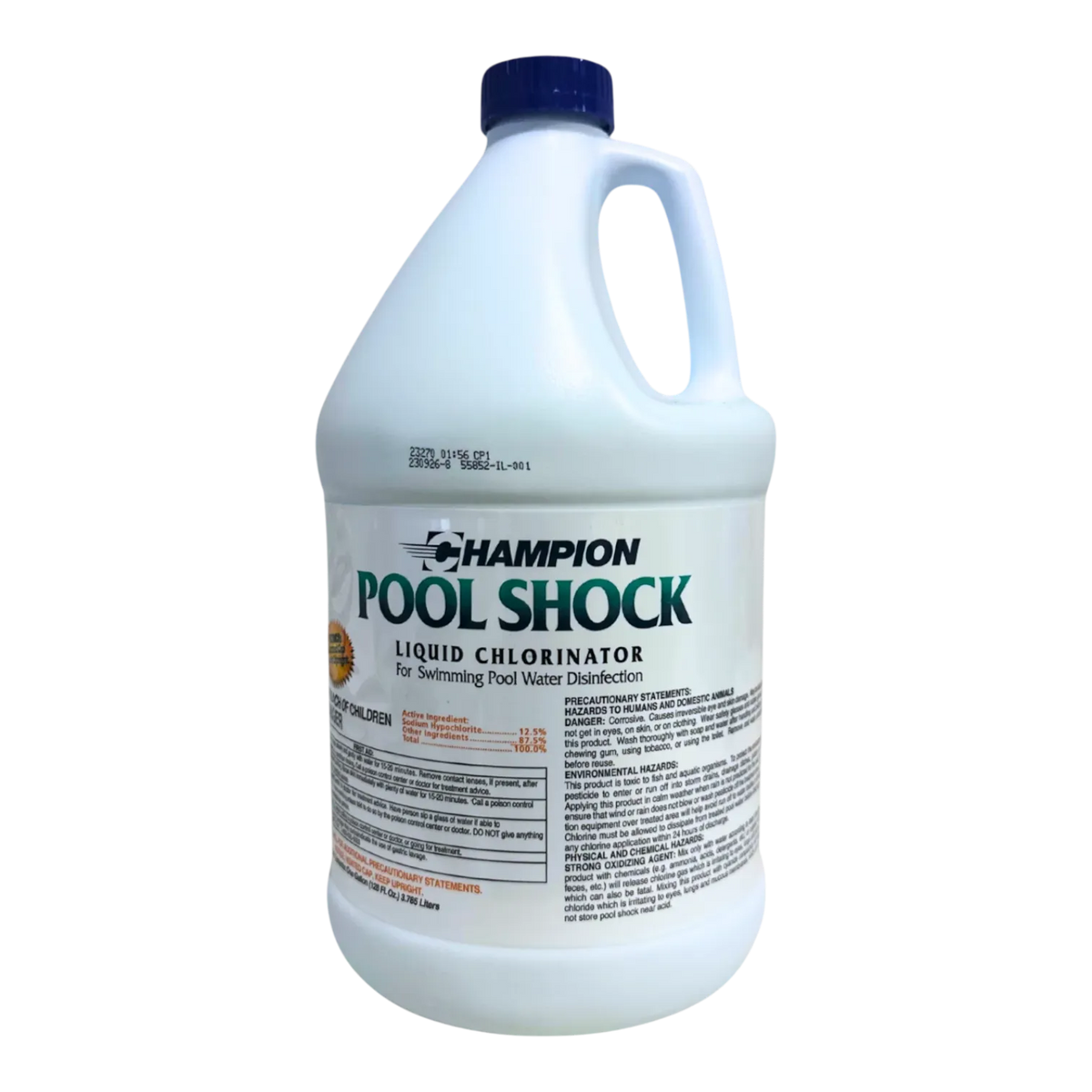 Liquid Pool Chlorine with 12.5% Sodium Hypochlorite for Algae Control and Routine Pool Chlorination — 1 Gal