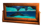 Liquid Sand Art Picture in an Extra-Large 9 x 16 Inch Alder Wood, Ocean Blue