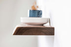Live Edge Walnut Floating Shelf with Handmade Character, Pre-Drilled Mounting and 20–72 Inch Length