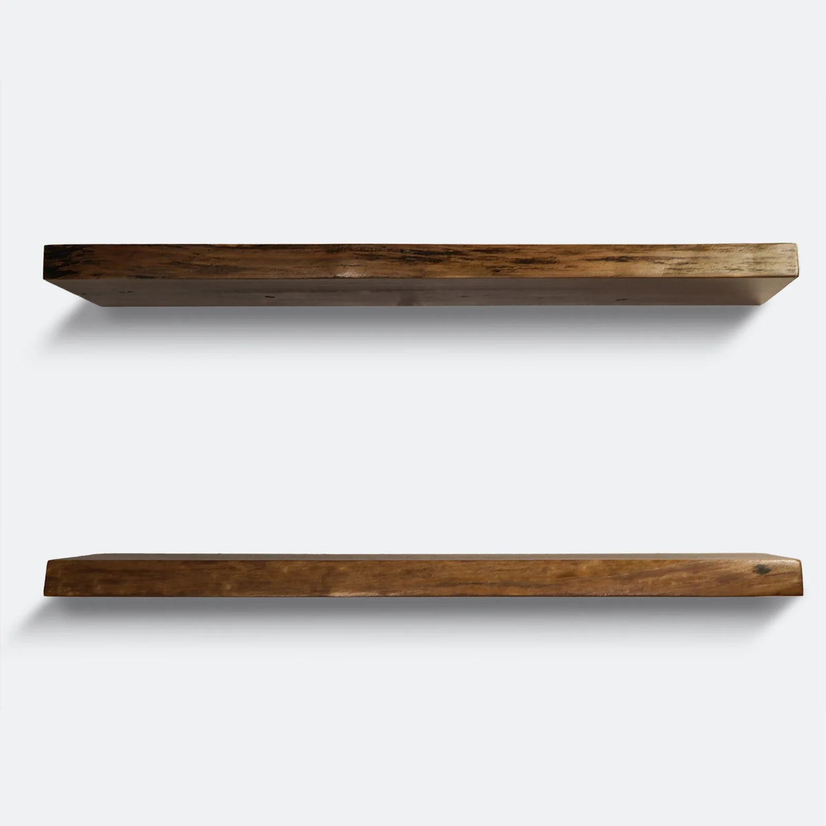 Live Edge Walnut Hardwood Floating Shelves, 1.75-Inch Solid Wood Wall Display Shelves in Custom Widths and Depths — 12 / 8