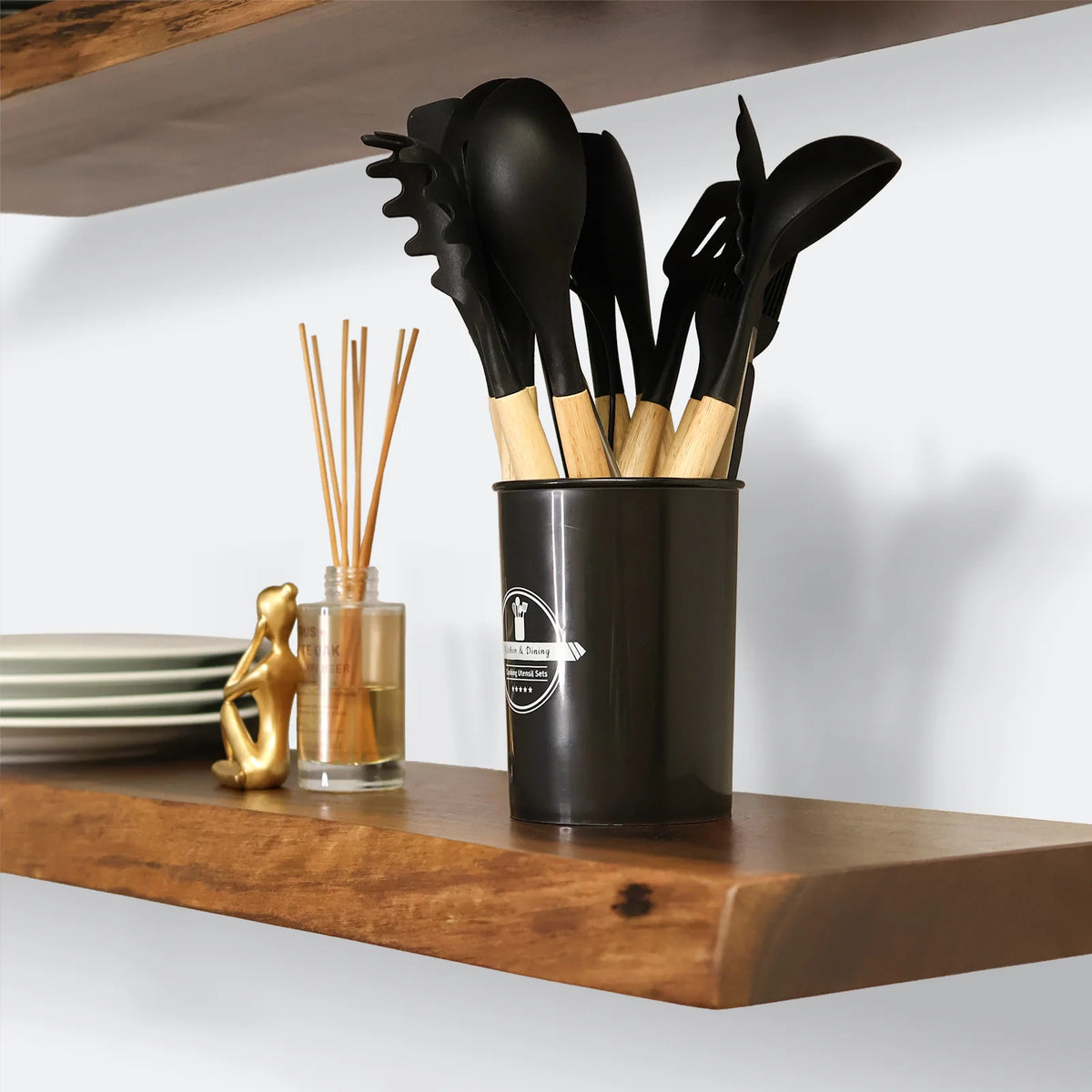 Live Edge Walnut Hardwood Floating Shelves, 1.75-Inch Solid Wood Wall Display Shelves in Custom Widths and Depths — 12 / 10
