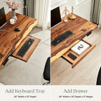 Live Edge Writing Desk with a Solid Walnut Top and Industrial U-Shaped Steel Legs for Everyday Work