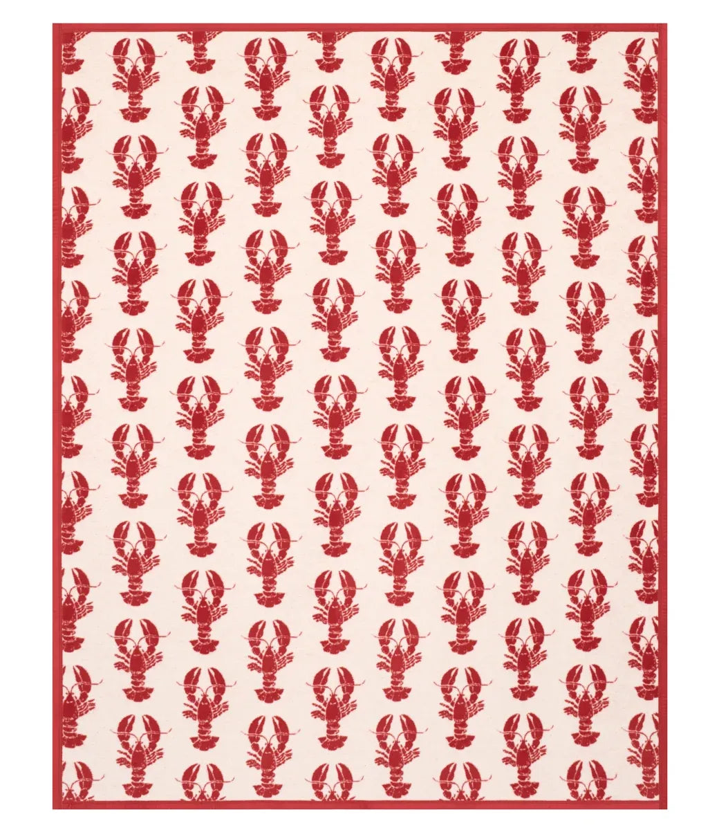 Lobster-Inspired Throw Blanket in a Cotton Blend
