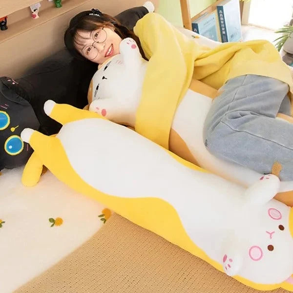 Long Cat Plush Pillow for Cozy Cuddles and Bedtime Snuggles in Four Sizes from 70 cm to 130 cm