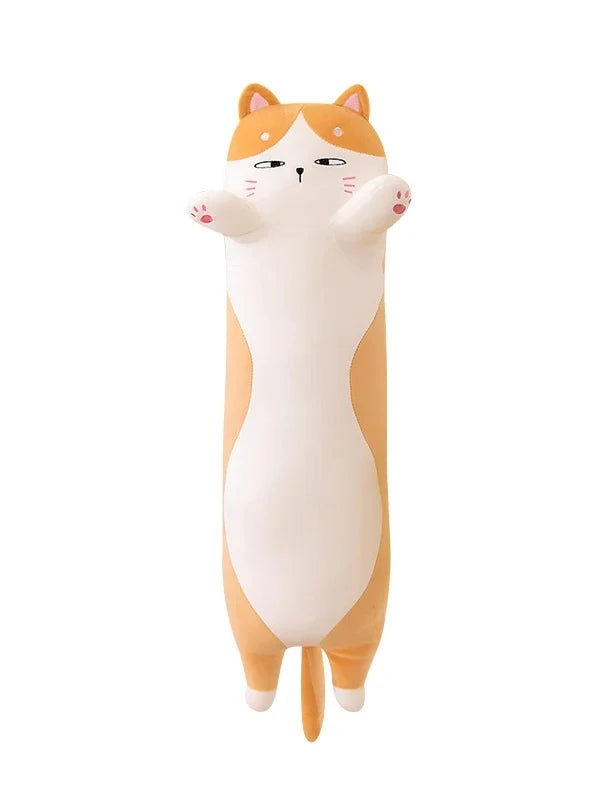 Long Cat Plush Pillow for Cozy Cuddles and Bedtime Snuggles in Four Sizes from 70 cm to 130 cm