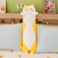 Long Cat Plush Pillow for Cozy Cuddle — Yellow / Medium 70cm / Yellow / Large 90cm / Yellow / XL 110cm / Yellow / Giant 130cm