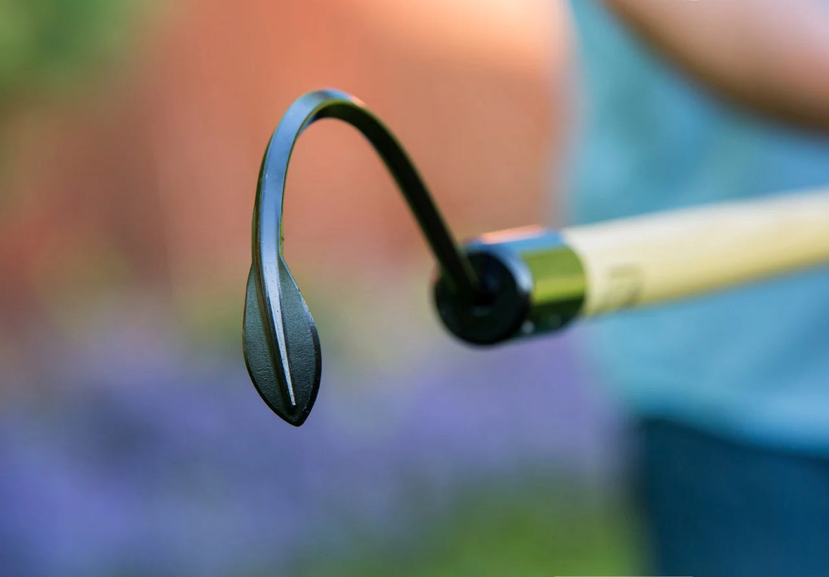 Long Handle Weeder and Cultivator for Standing Garden Work and Weeding Between Tightly Spaced Plants
