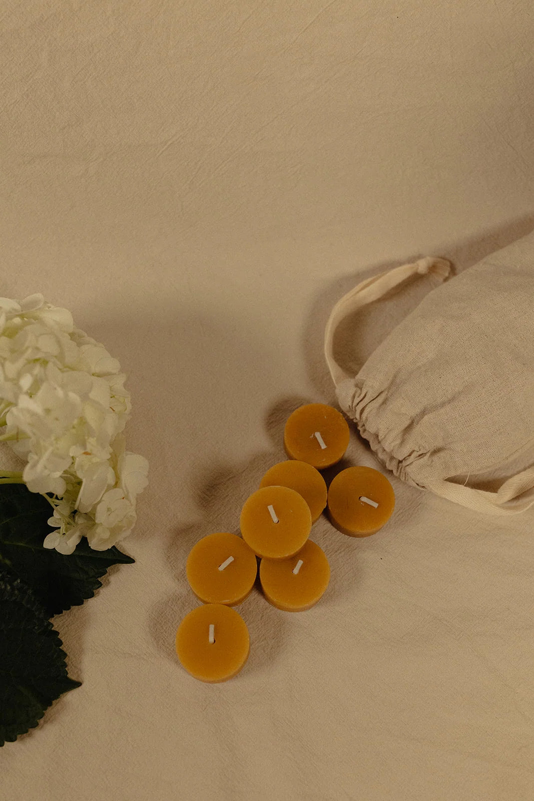 Loose Beeswax Tea Light Candles Hand-Poured in California