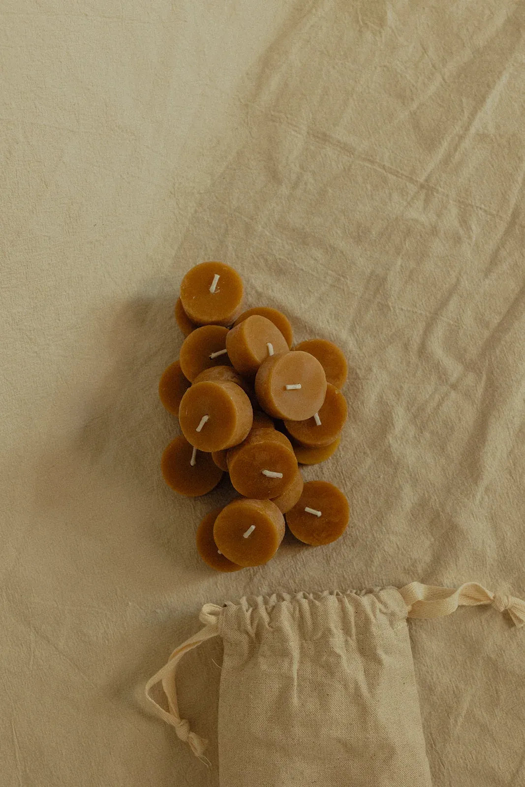 Loose Beeswax Tea Light Candles Hand-Poured in California