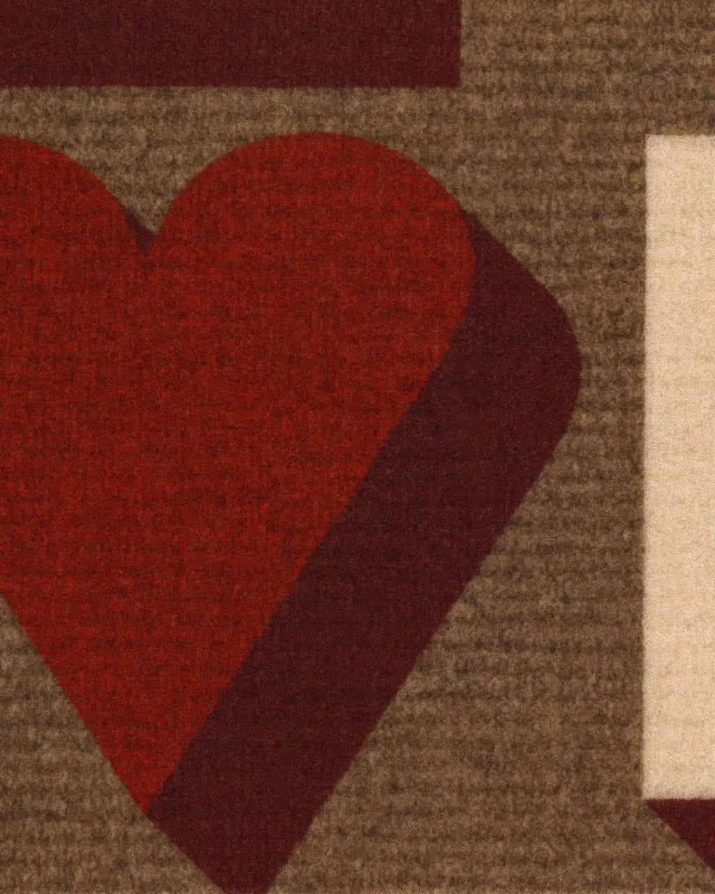 Love Doormat Cover or Cover and Mat Set, 2 x 3 ft Red and Cream