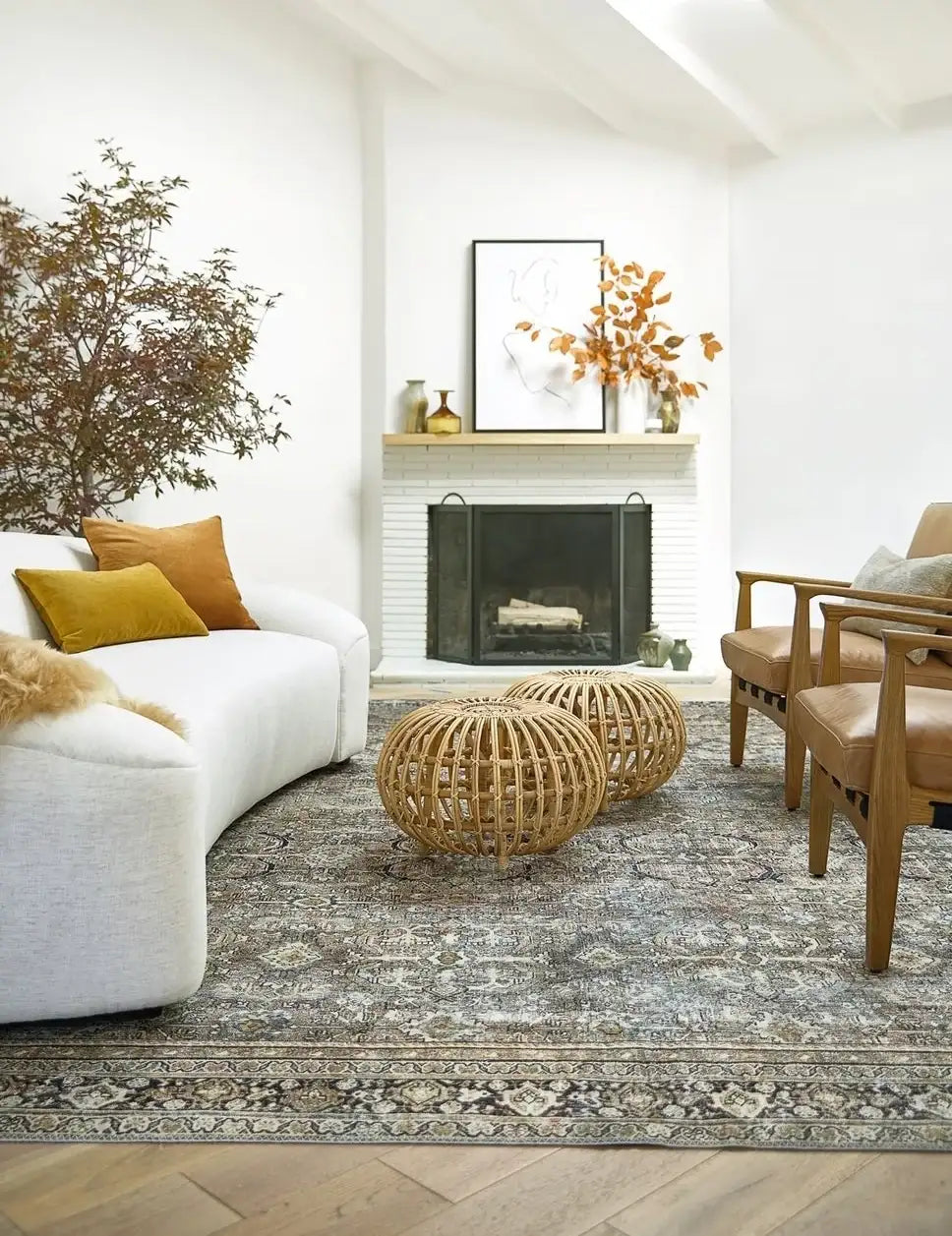 Low-Pile Traditional Rug