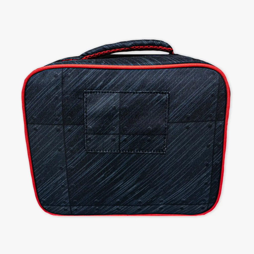Lunch Box with All-Over Shark-Mouth Jet Print and Wipe-Clean 600D Polyester for School and Practice