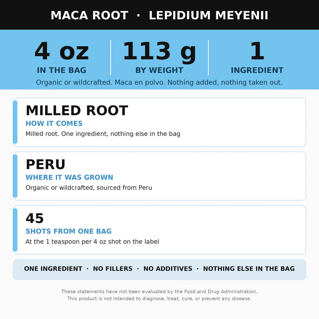 Maca Root Powder from Peru, 4 oz Single-Ingredient Fine Powder