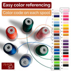 Machine Embroidery Thread Set in 40 Vibrant Colors, 500 Yards per