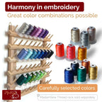 Machine Embroidery Thread Set in 40 Vibrant Colors, 500 Yards per