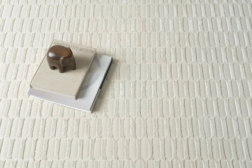 Machine-Washable Area Rug with Rounded Checkerboard Texture, Recycled Polyester, Medium Pile, Multiple Sizes