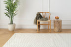 Machine-Washable Area Rug with Rounded Checkerboard Texture, Recycled Polyester, Medium Pile, Multiple Sizes