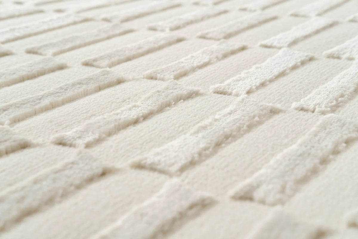 Machine-Washable Area Rug with Rounded Checkerboard Texture, Recycled Polyester, Medium Pile, Multiple Sizes