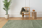 Machine-Washable Area Rug with Rounded Checkerboard Texture, Recycled Polyester, Medium Pile, Multiple Sizes