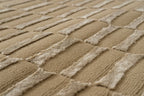 Machine-Washable Area Rug with Rounded Checkerboard Texture, Recycled Polyester, Medium Pile, Multiple Sizes