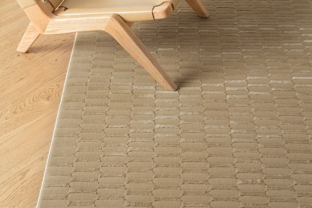 Machine-Washable Area Rug with Rounded Checkerboard Texture, Recycled Polyester, Medium Pile, Multiple Sizes
