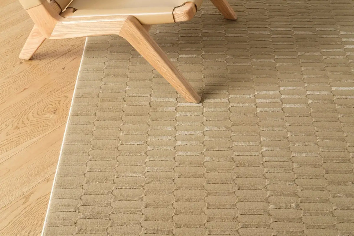 Machine-Washable Area Rug with Rounded Checkerboard Texture, Recycled Polyester, Medium Pile, Multiple Sizes