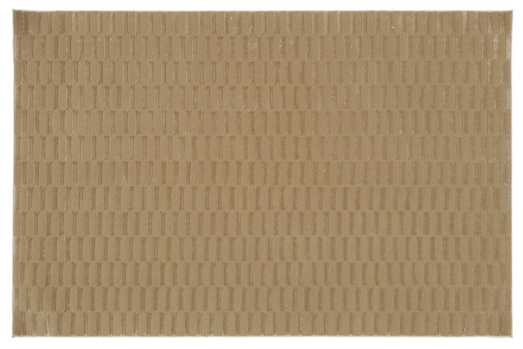 Machine-Washable Area Rug with Rounded Checkerboard Texture, Recycled Polyester, Medium Pile, Multiple Sizes