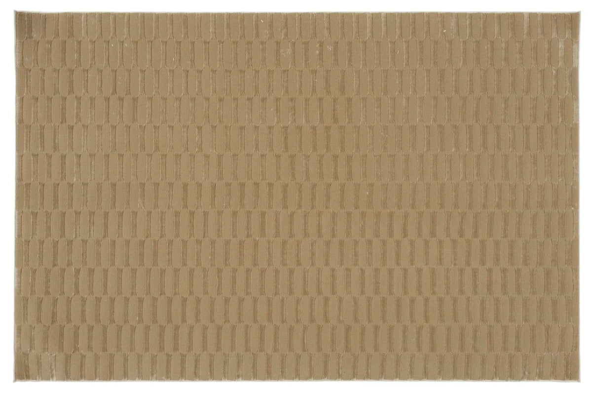 Machine-Washable Area Rug with Rounded Checkerboard Texture, Recycled Polyester, Medium Pile, Multiple Sizes