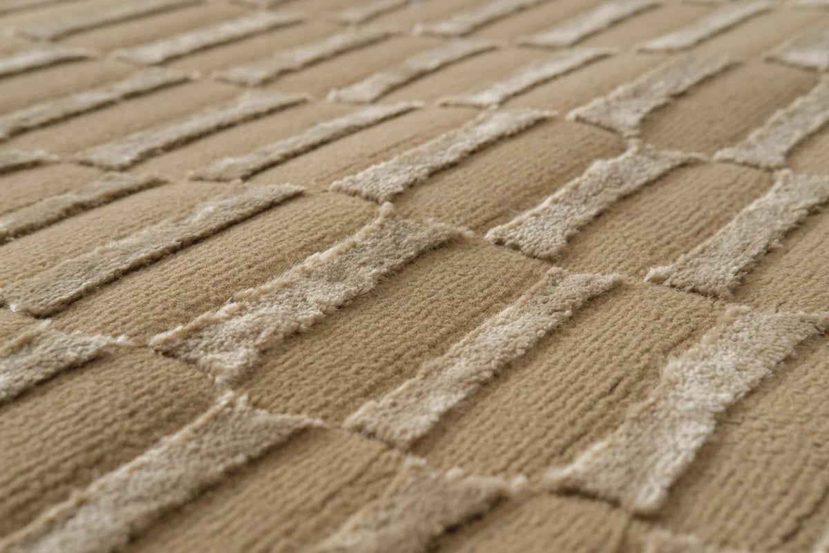 Machine-Washable Area Rug with Rounded Checkerboard Texture, Recycled Polyester, Medium Pile, Multiple Sizes