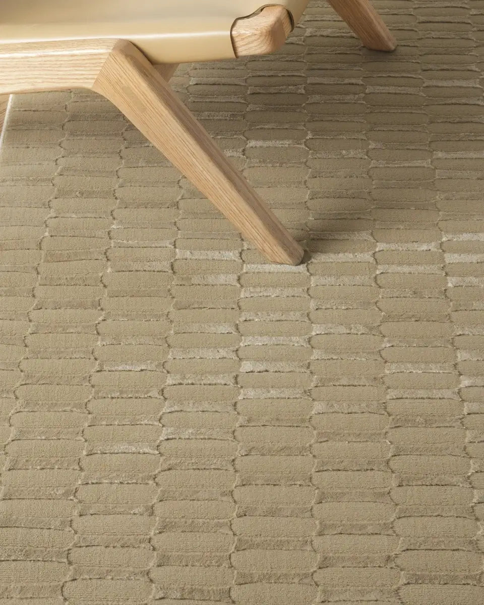 Machine-Washable Area Rug with Rounded Checkerboard Texture, Recycled Polyester, Medium Pile, Multiple Sizes