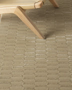 Machine-Washable Area Rug with Rounded Checkerboard Texture, Recycled Polyester, Medium Pile, Multiple Sizes