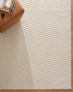 Machine-Washable Area Rug with Rounded Checkerboard Texture, Recycled Polyester, Medium Pile, Multiple Sizes
