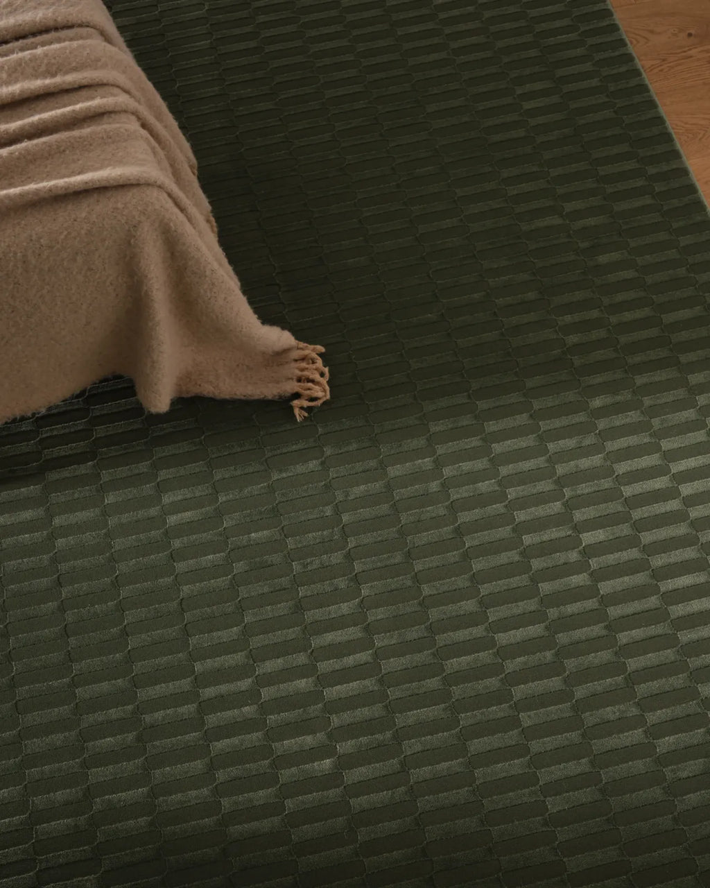Machine-Washable Area Rug with Rounded Checkerboard Texture, Recycled Polyester, Medium Pile, Multiple Sizes