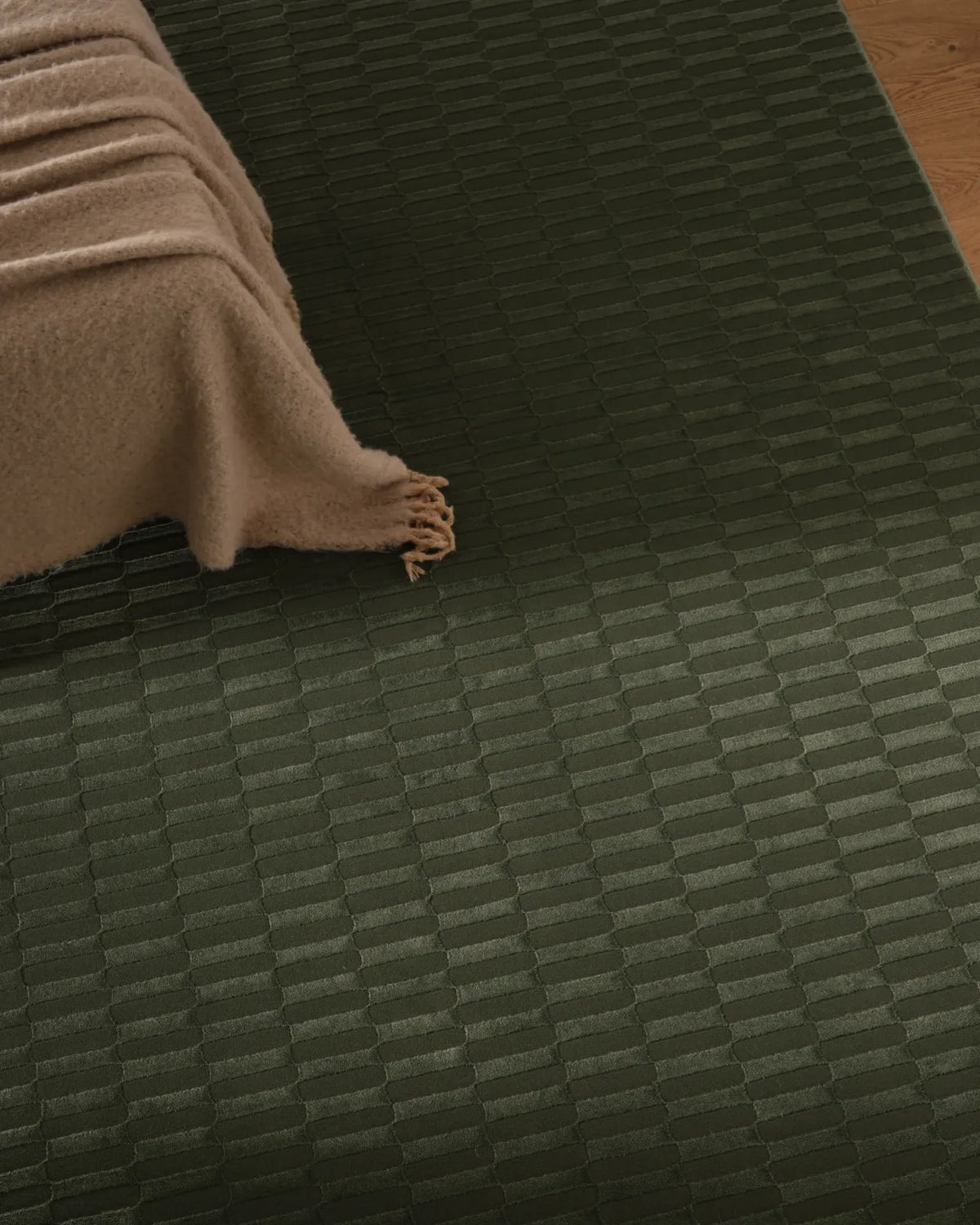 Machine-Washable Area Rug with Rounded Checkerboard Texture, Recycled Polyester, Medium Pile, Multiple Sizes