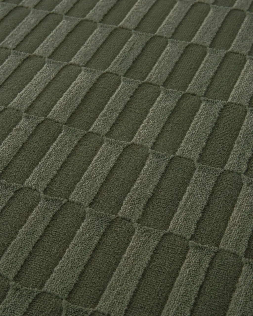 Machine-Washable Area Rug with Rounded Checkerboard Texture, Recycled Polyester, Medium Pile, Multiple Sizes