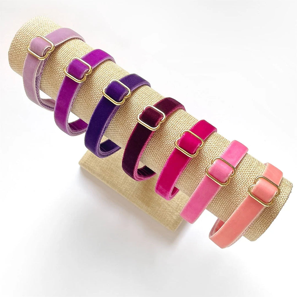 Magenta Pink Velvet Pet Collar