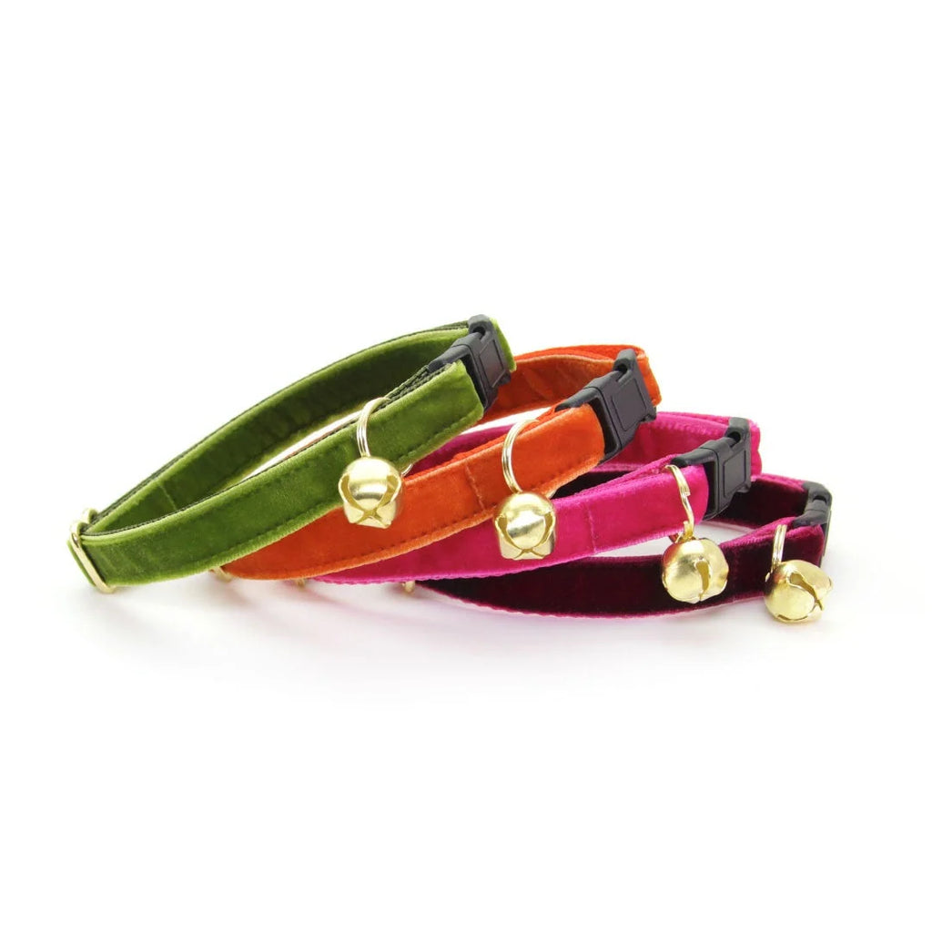 Magenta Pink Velvet Pet Collar
