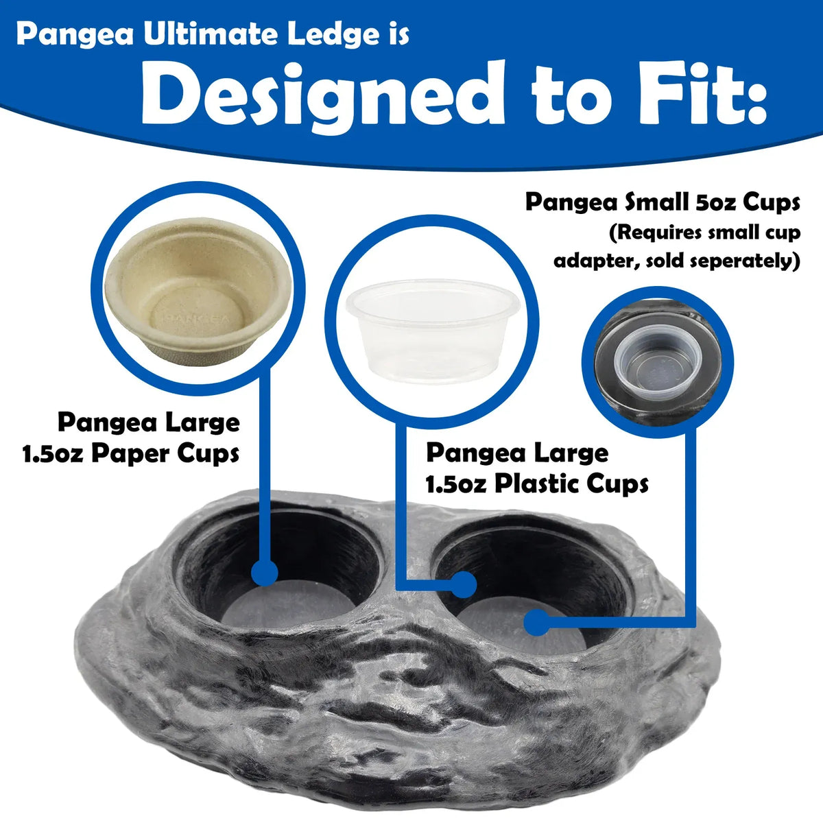 Magnetic Gecko Feeding Ledge in Mushroom Style for Elevated Feeding, Holding Two 1.5 oz Cups